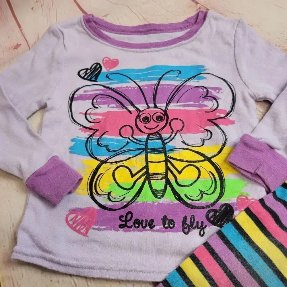 Faded Glory butterfly pajamas 12mo